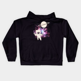 Floating astronaut Ufo alien abduction funny cute spaceship moon mars cosmic space Kids Hoodie